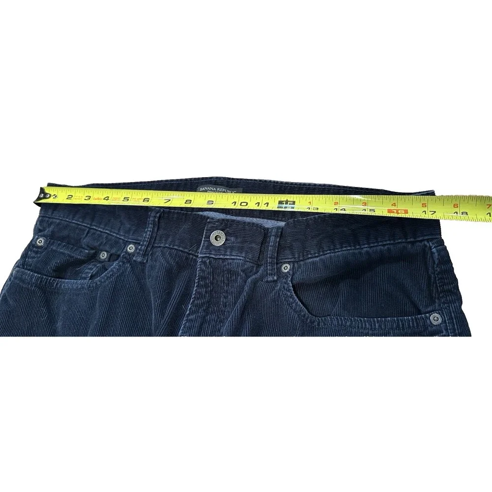Banana Republic Mens‎ Dark Blue Corduroy Pima Cotton Straight Pants Size 35x32